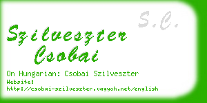 szilveszter csobai business card